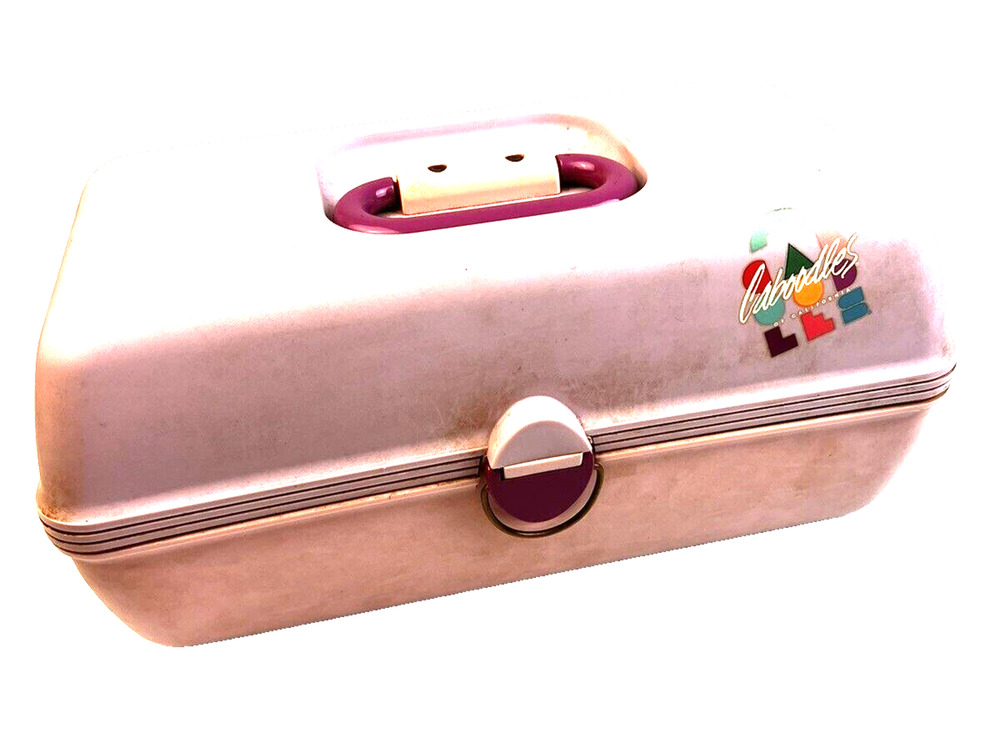 Caboodles On The Go Girl Make Up Case 80's Vintage Purple Retro Mirrored Plastic